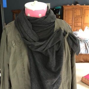 Versatile olive green and shawl jacket